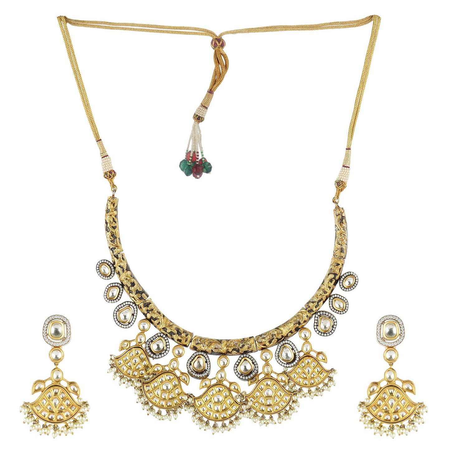 Royal Kundan Hasli Necklace Set