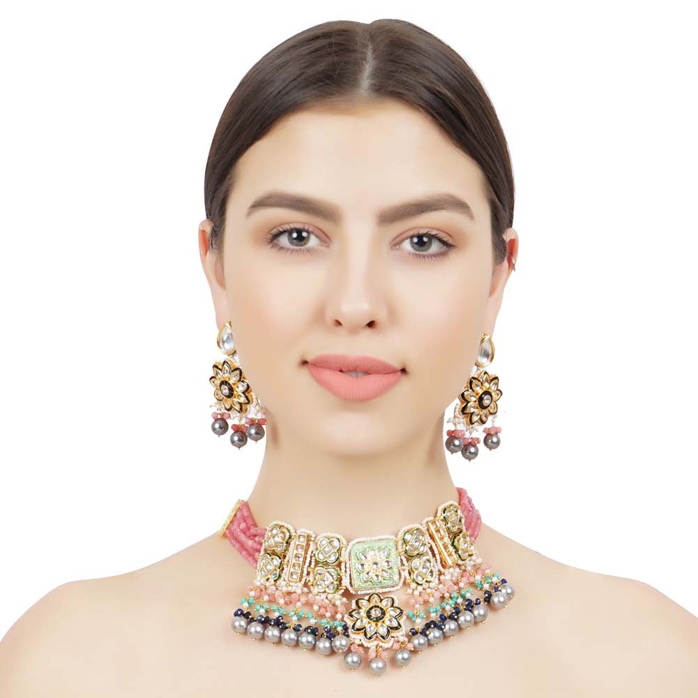 Kundan Multicolour Necklace Set