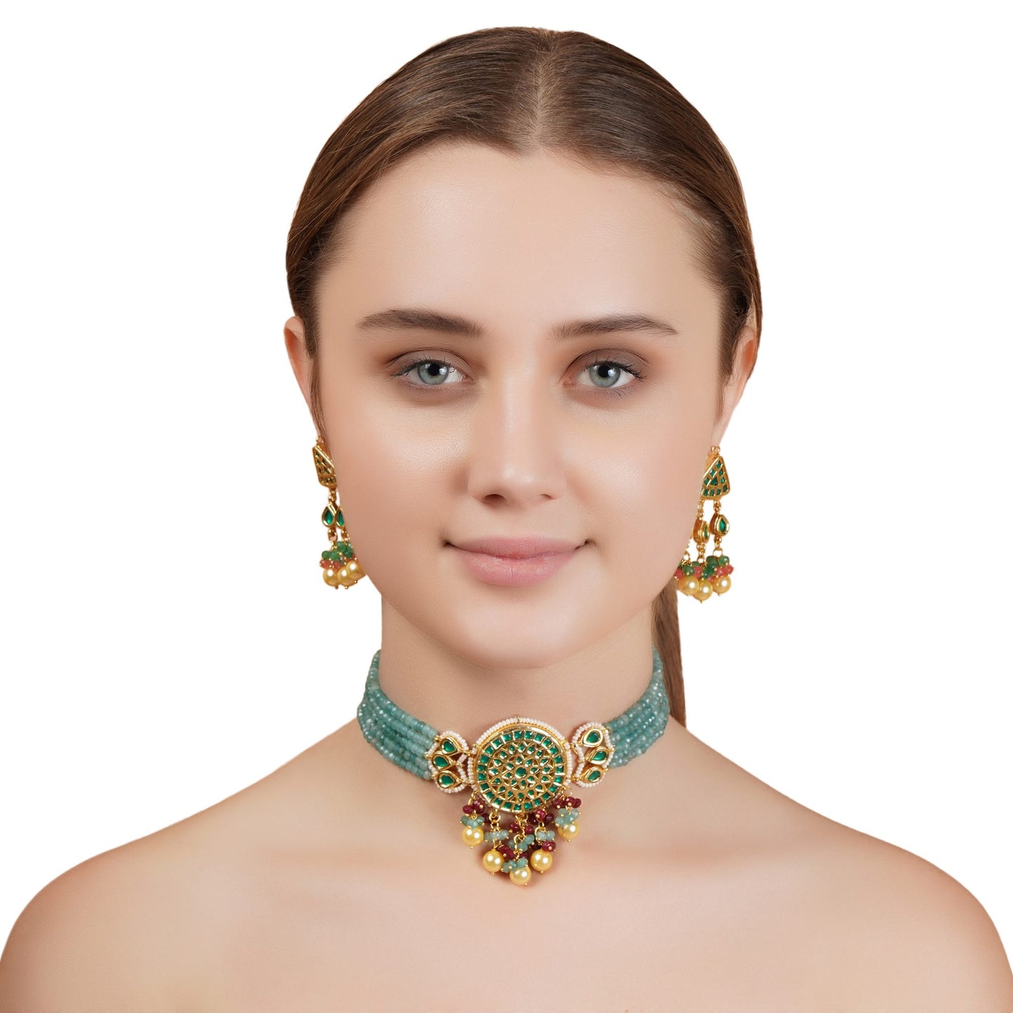 Crowned Kundan Necklace Set