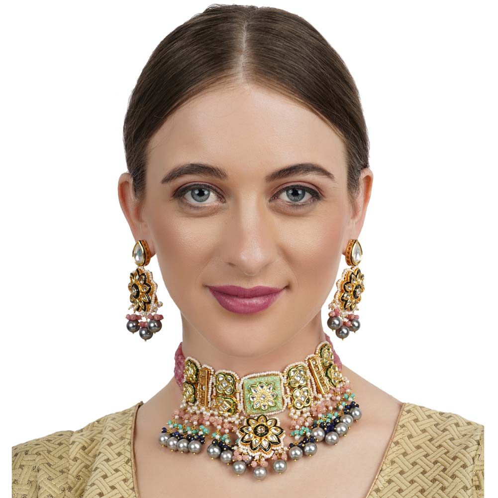 Kundan Multicolour Necklace Set