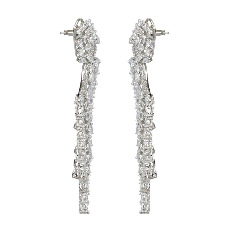 Diamonte Flower Chandlier Earring