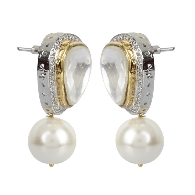 Kundan Pearl Drop Earring