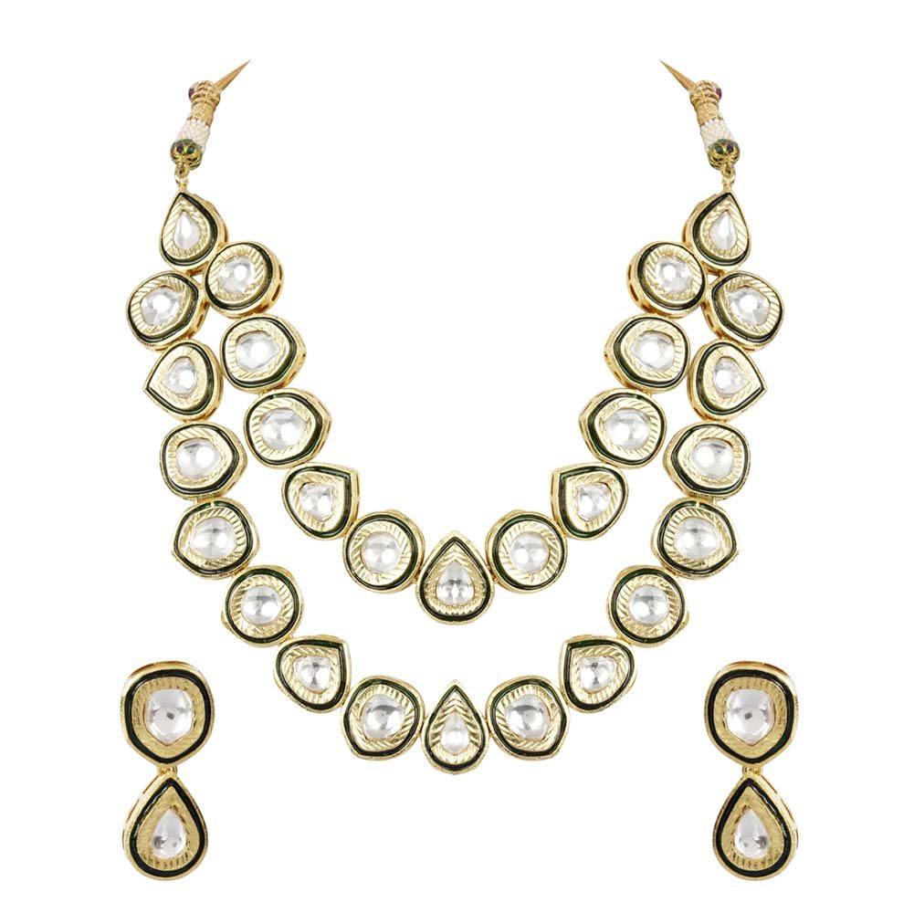 Kundan Double Line Necklace Set