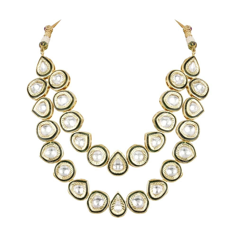 Kundan Double Line Necklace Set