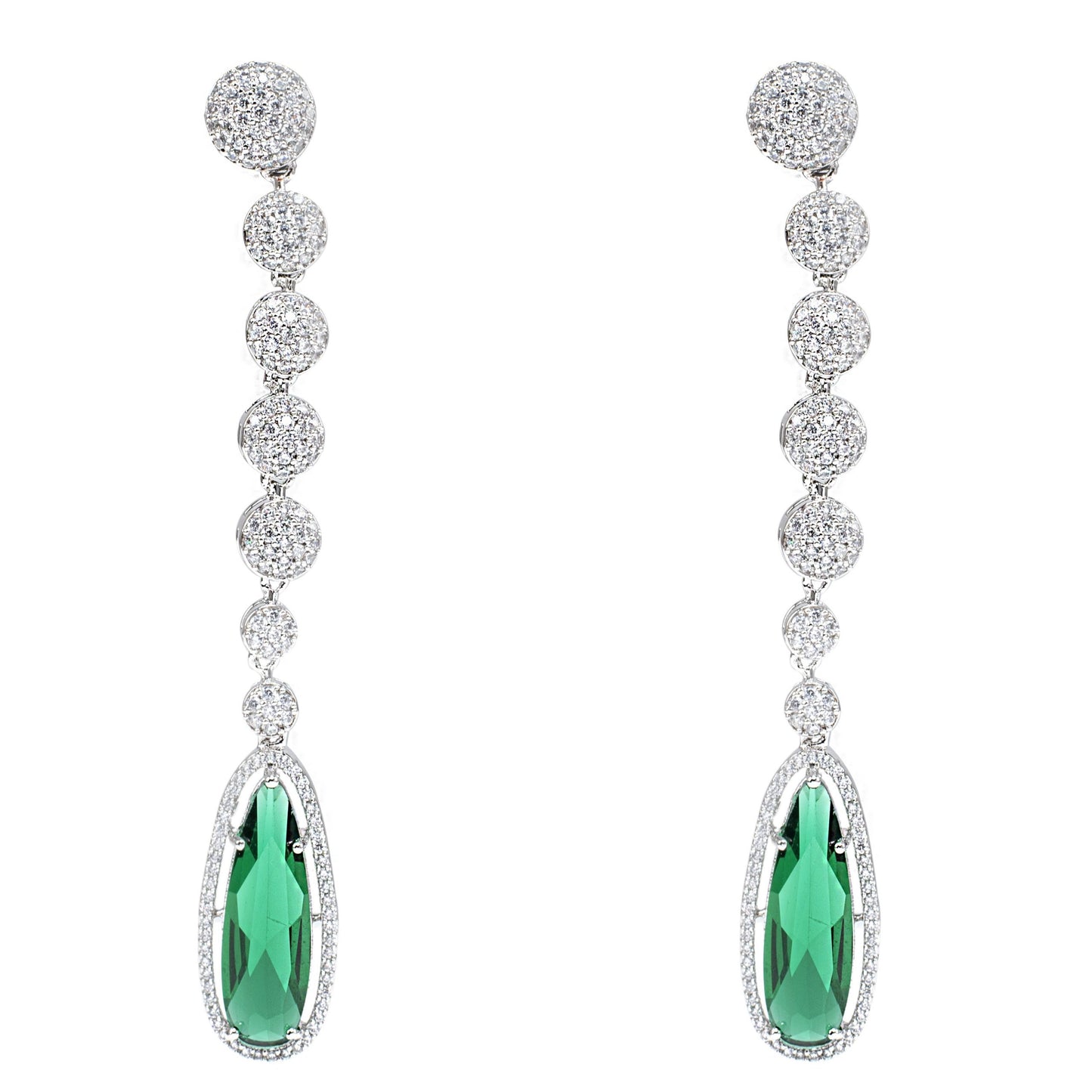 Elegant Green Gemstone Drop Earrings