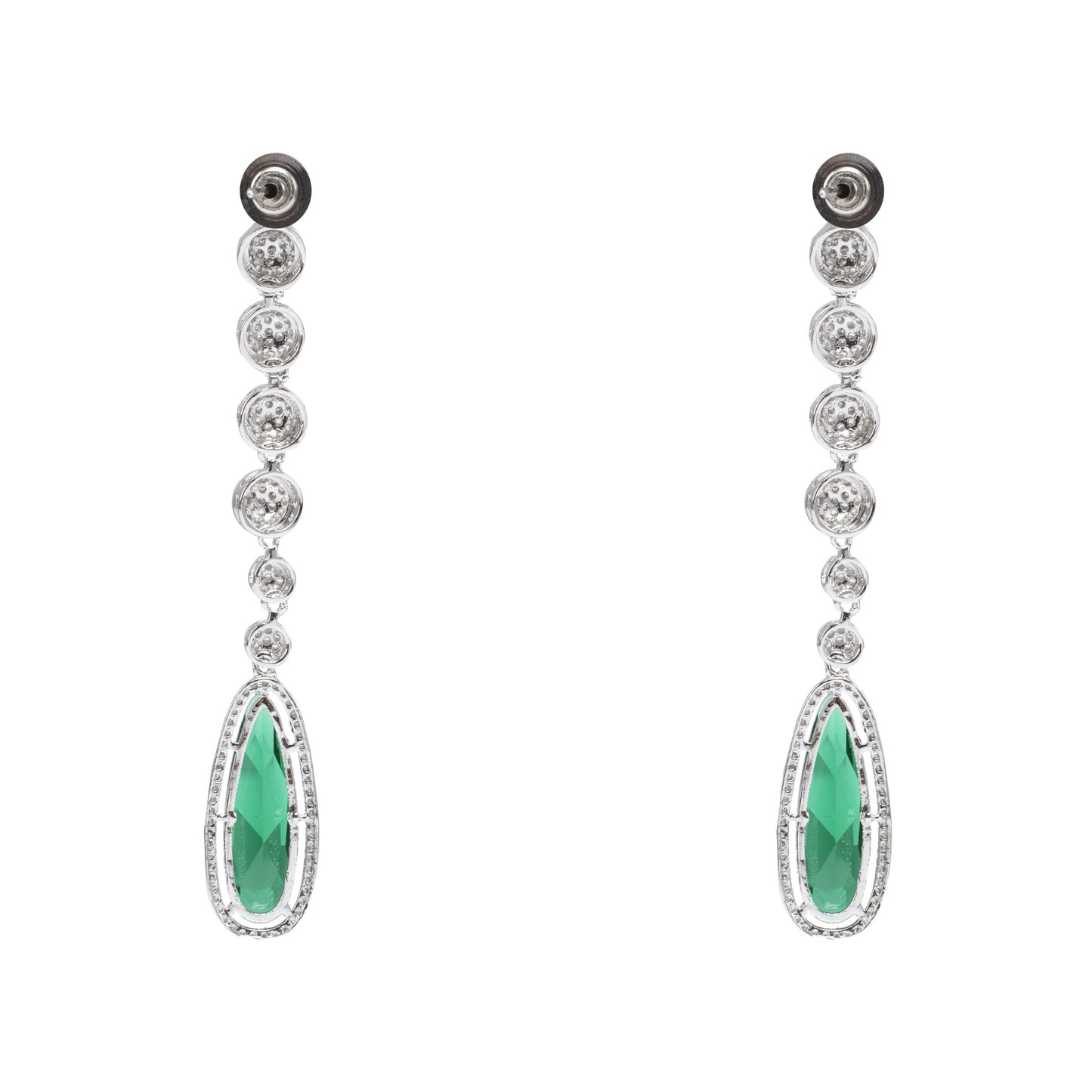 Buy Elegant Green Gemstone Drop Earrings online at auraa trends