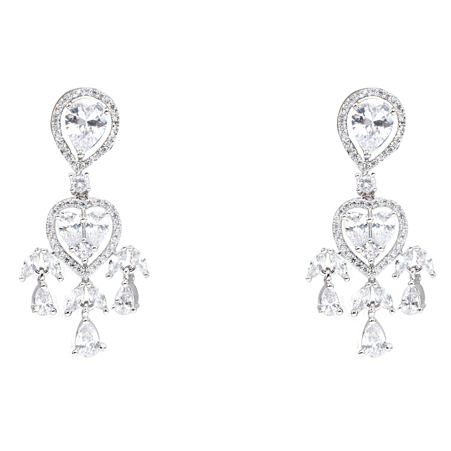 Shop Diamonte Heart Earring with Drops