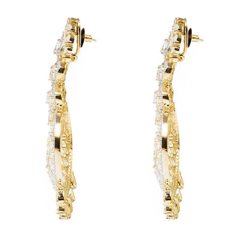 Crowned Diamonte Chaandlier Earrings