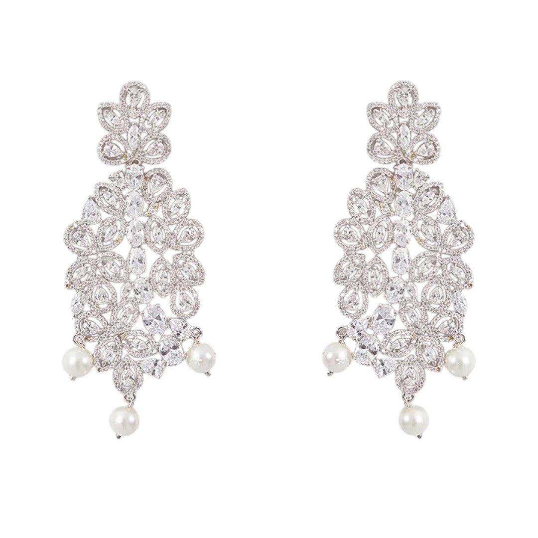 Elegant Diamond & Pearl Choker Necklace Set for Women - Auraa Trends