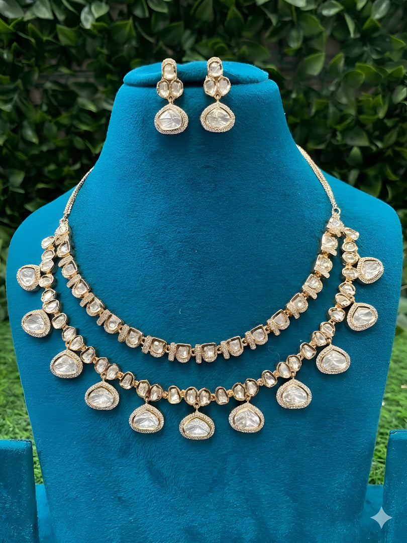 Elegant Kundan Necklace Set with Earrings for Weddings & Festive Wear
