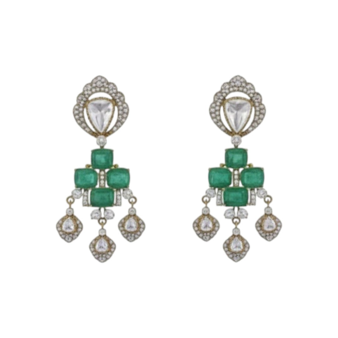 Traditional Green Kundan Choker Necklace Set with Matching Earrings – Bridal Ethnic Jewelry