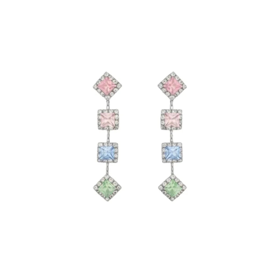 Elegant Pastel Stone Necklace & Earrings Set for Women - Auraa Trends