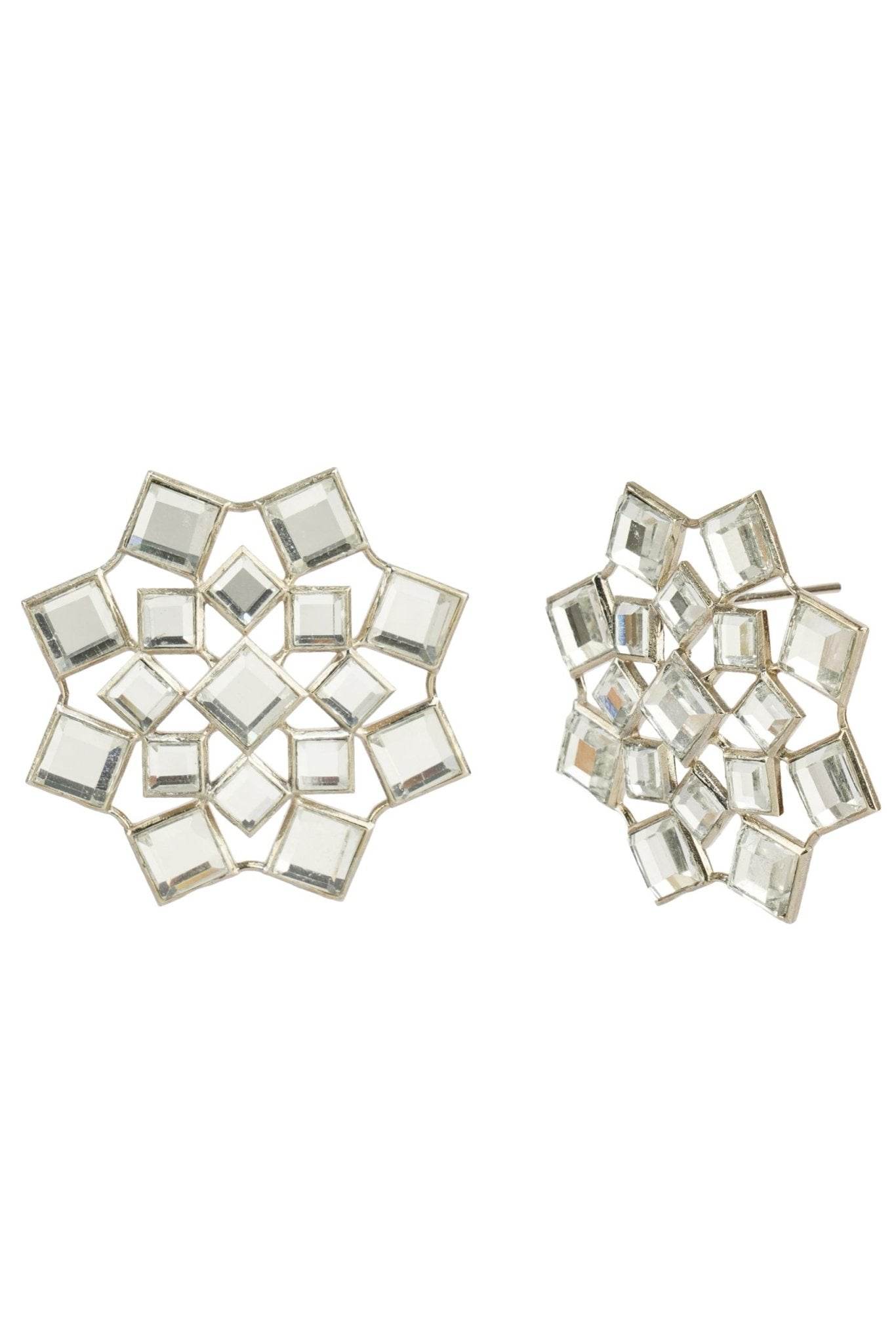 Earrings Set Queenly Gold Plated Kundan Stud Earrings - Auraa Trends - Studs - # - Auraa Trends - Kundan Stud Earrings