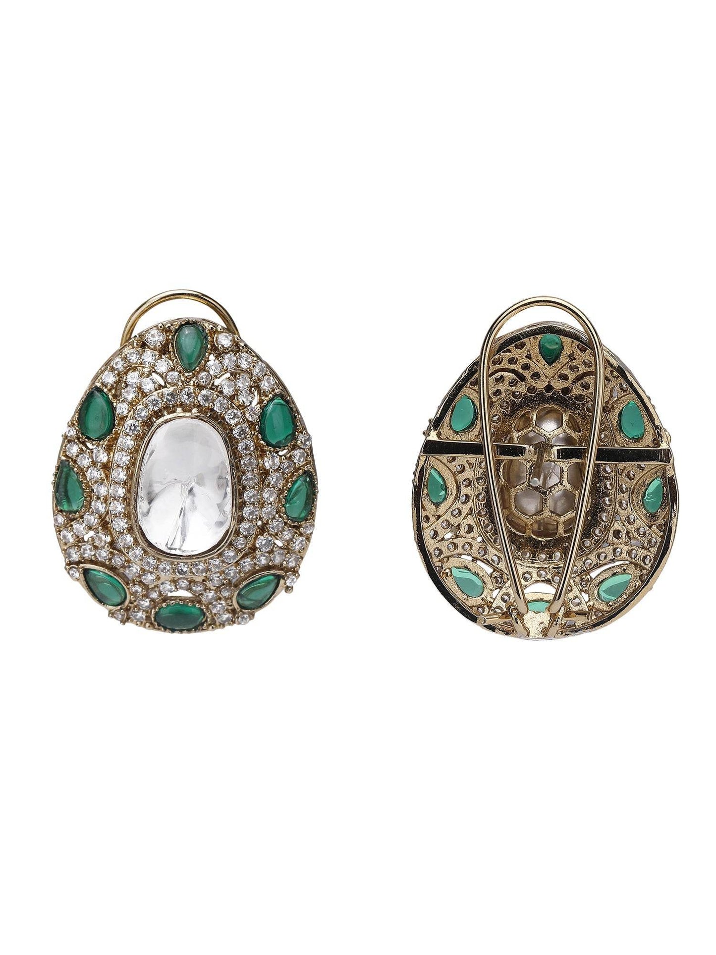 Elegant Colourless Crystal Necklace Set - Stylish Kundan & Polki Jewelry for Women - Auraa Trends
