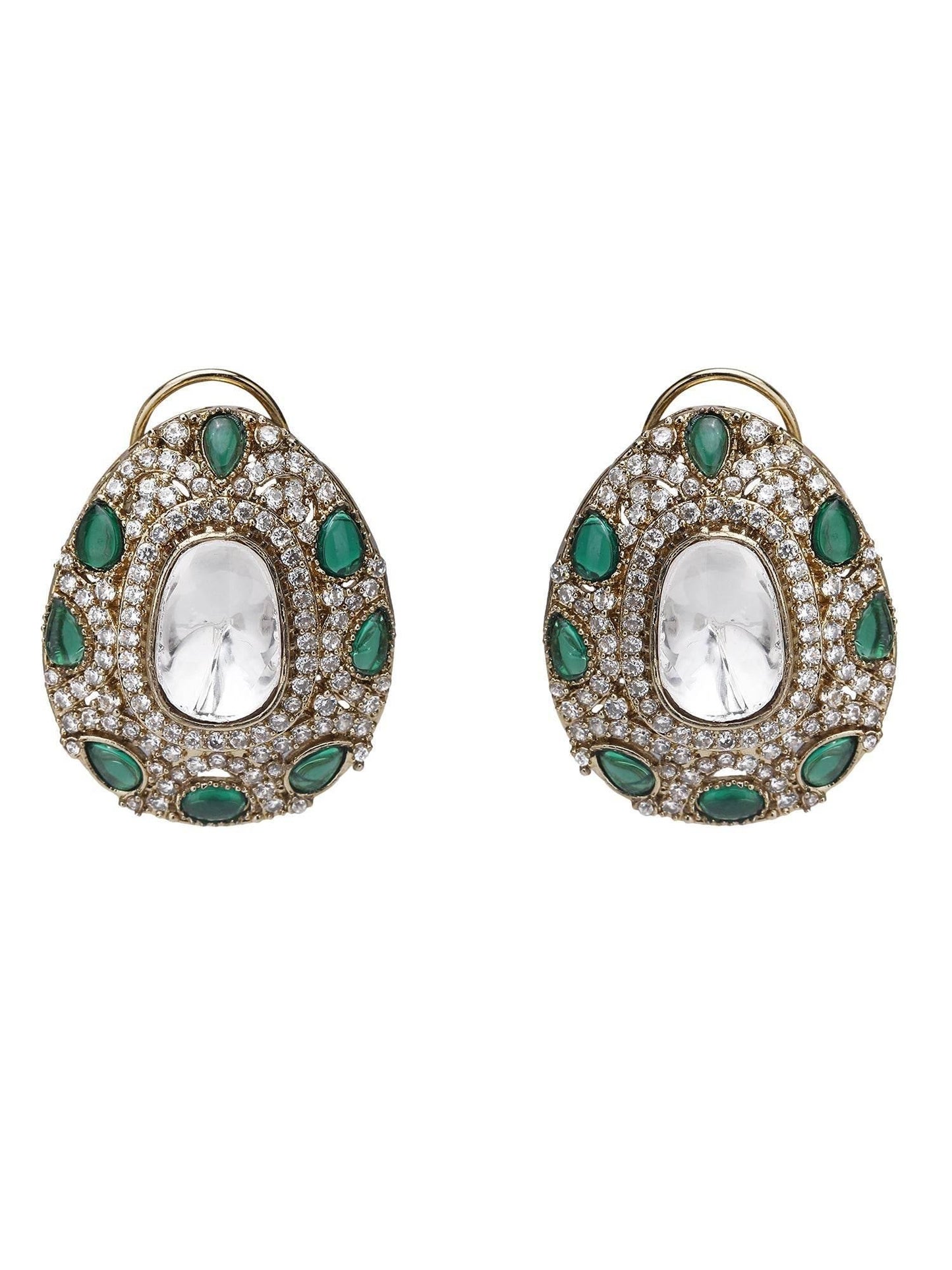 Elegant Colourless Crystal Necklace Set - Stylish Kundan & Polki Jewelry for Women - Auraa Trends