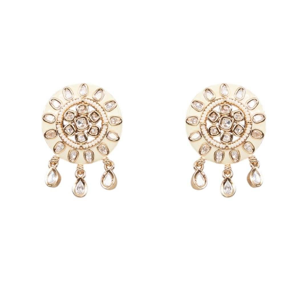 Elegant Ethnic Gold-Toned Statement Earrings for Women - Auraa Trends