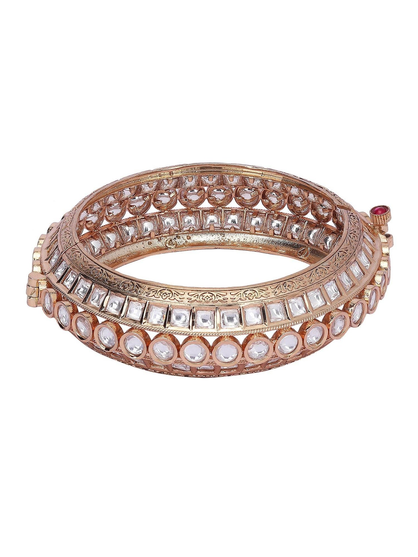 Elegant Gold-Tone Moissanite Bracelet Set - Auraa Trends