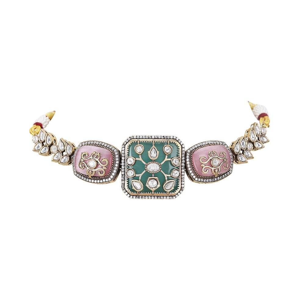 Elegant Handcrafted Necklace Set with Matching Earrings - Auraa Trends