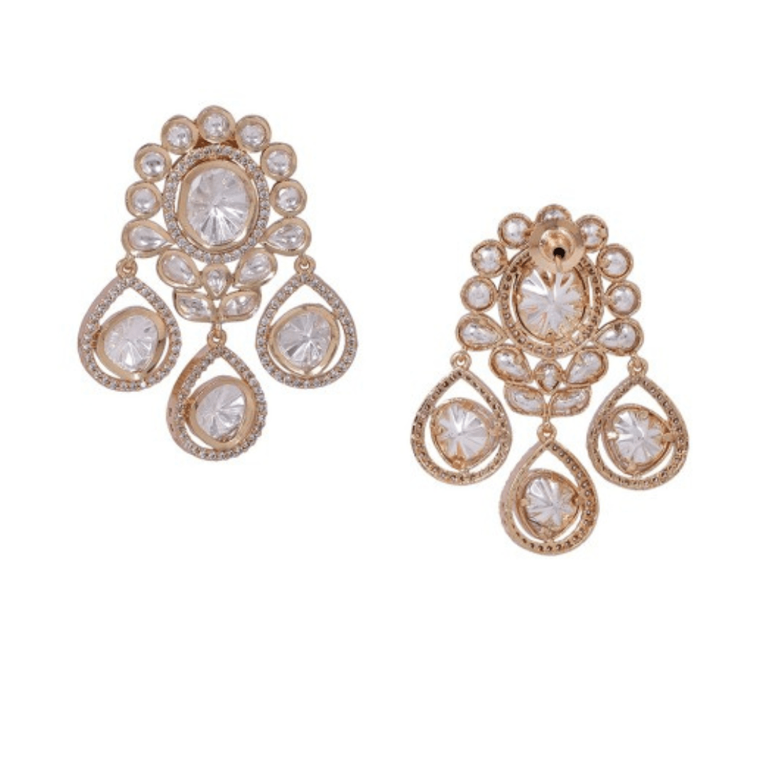 Elegant Kundan Bridal Necklace Set with Earrings & Maangtikka - Choker - Auraa Trends - Elegant Kundan Bridal Necklace Set
