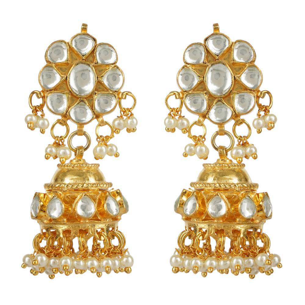 Elegant Kundan Necklace Set 22KT Gold Plated - Auraa Trends