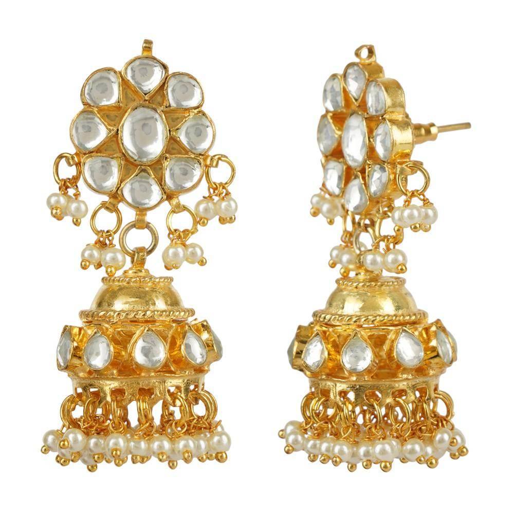 Elegant Kundan Necklace Set 22KT Gold Plated - Auraa Trends