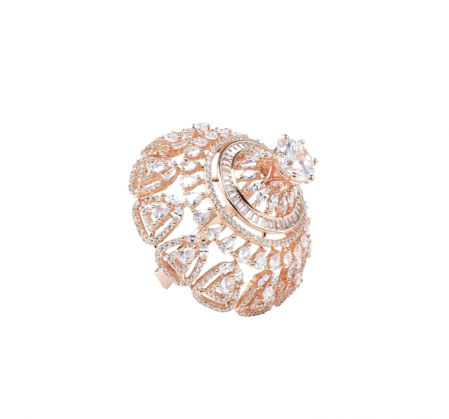 Elegant Kundan Round Cocktail Ring Design - Auraa Trends