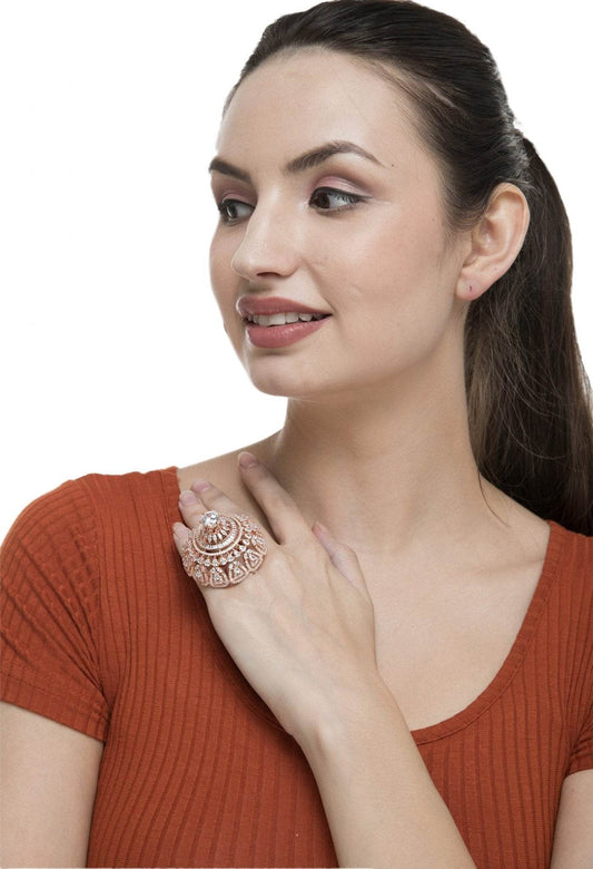 Elegant Kundan Round Cocktail Ring Design - Auraa Trends