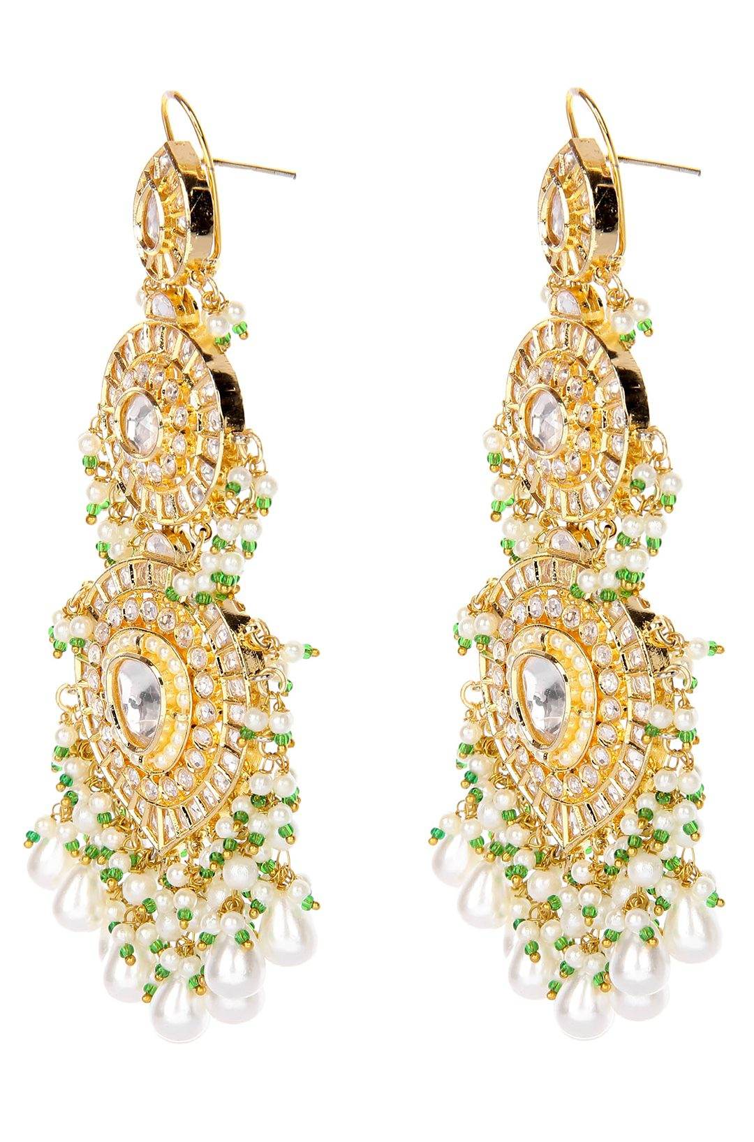 Elegant Moissanite Chandelier Earrings with Pearls - Auraa Trends