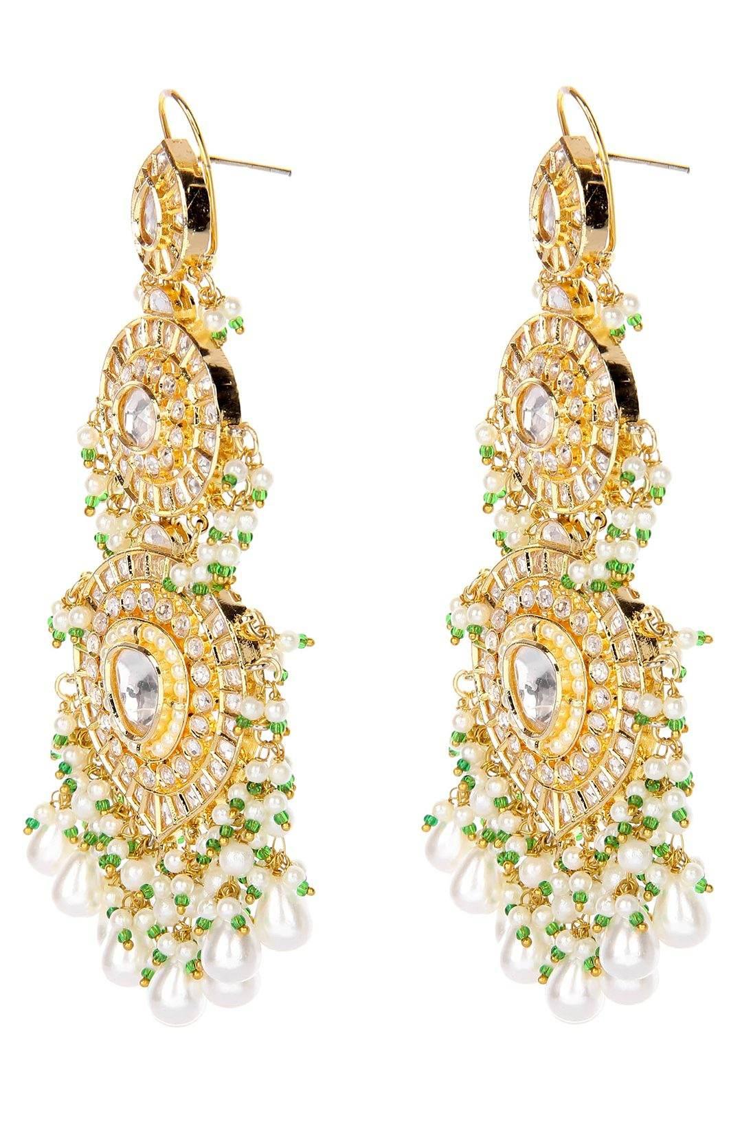 Elegant Moissanite Chandelier Earrings with Pearls - Auraa Trends