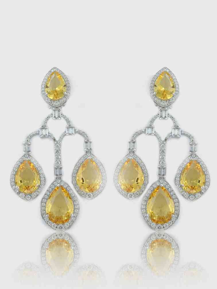 Elegant Moissanite Chandelier Earrings With Teardrop - Auraa Trends