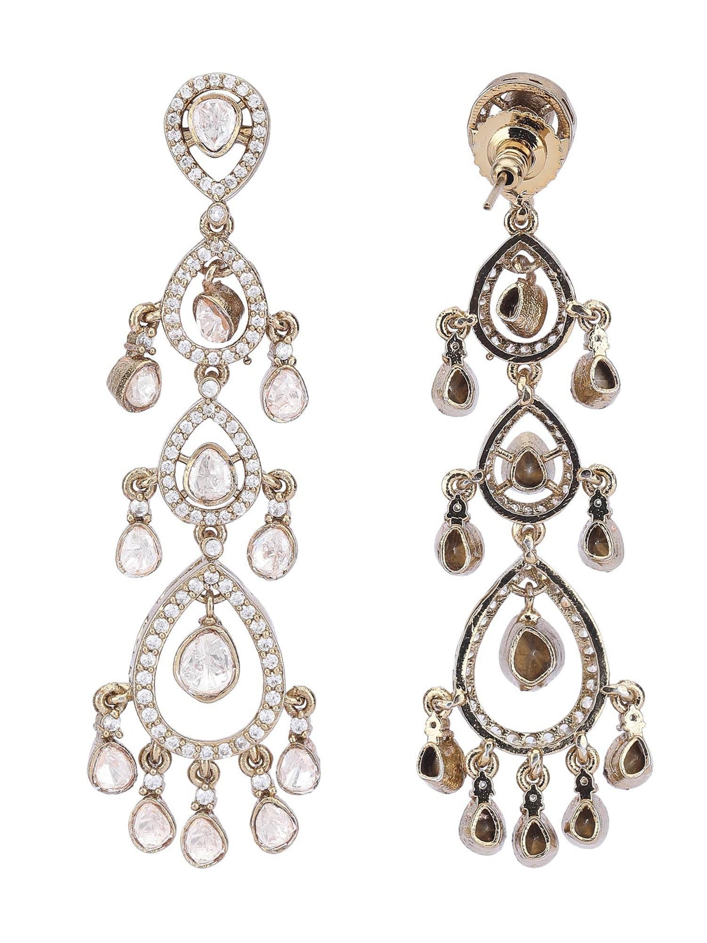 Elegant Moissanite Dangle Earrings with Tear Drop Design - Auraa Trends