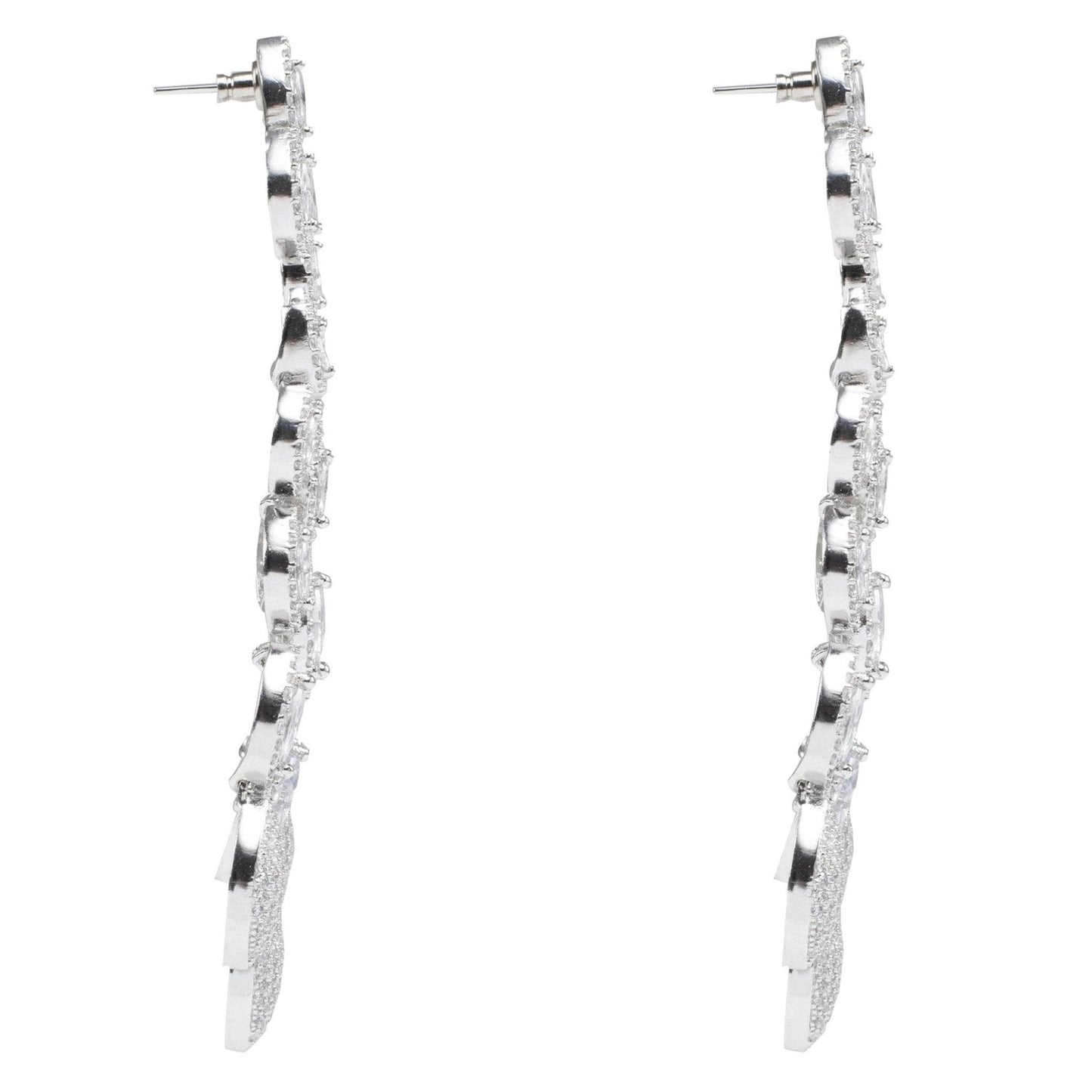 Elegant Moissanite Diamonte Chandelier Earrings - Auraa Trends