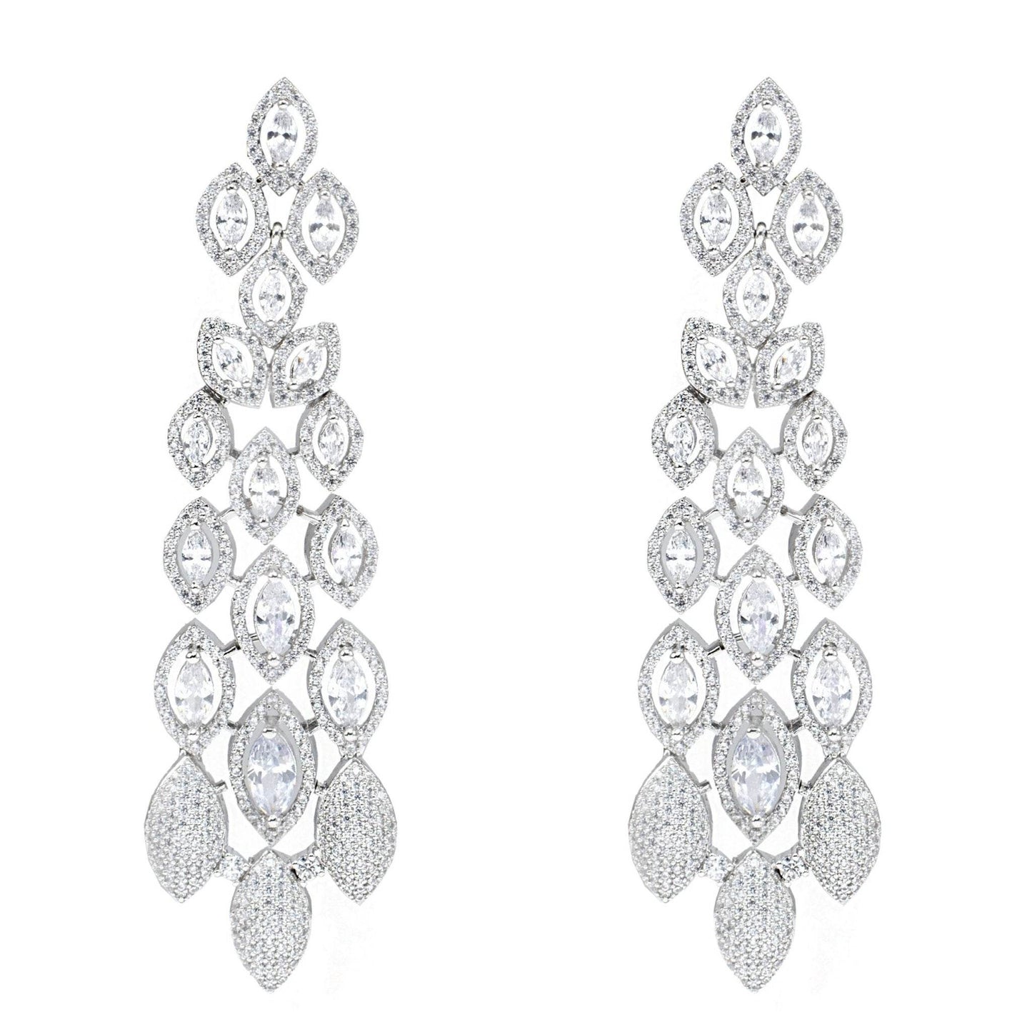 Elegant Moissanite Diamonte Chandelier Earrings - Auraa Trends