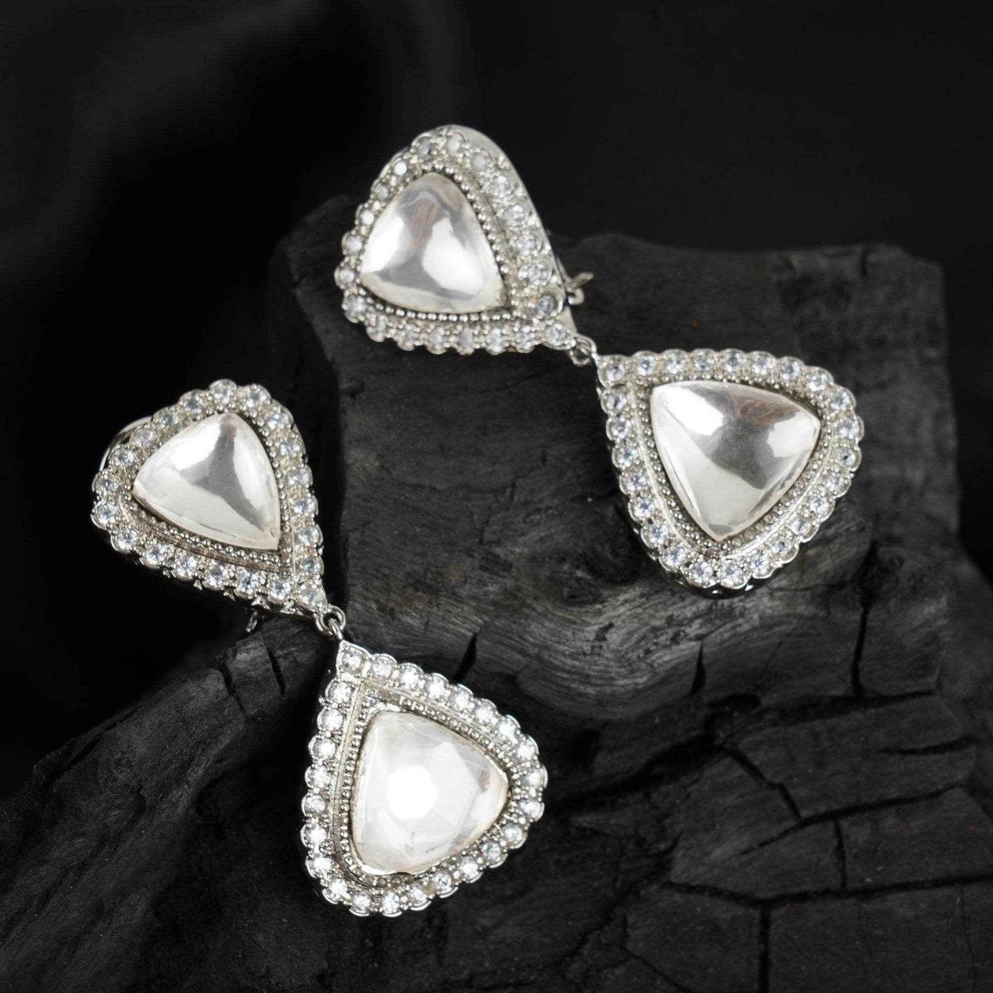 Elegant Moissanite Double Drop Earrings - Auraa Trends