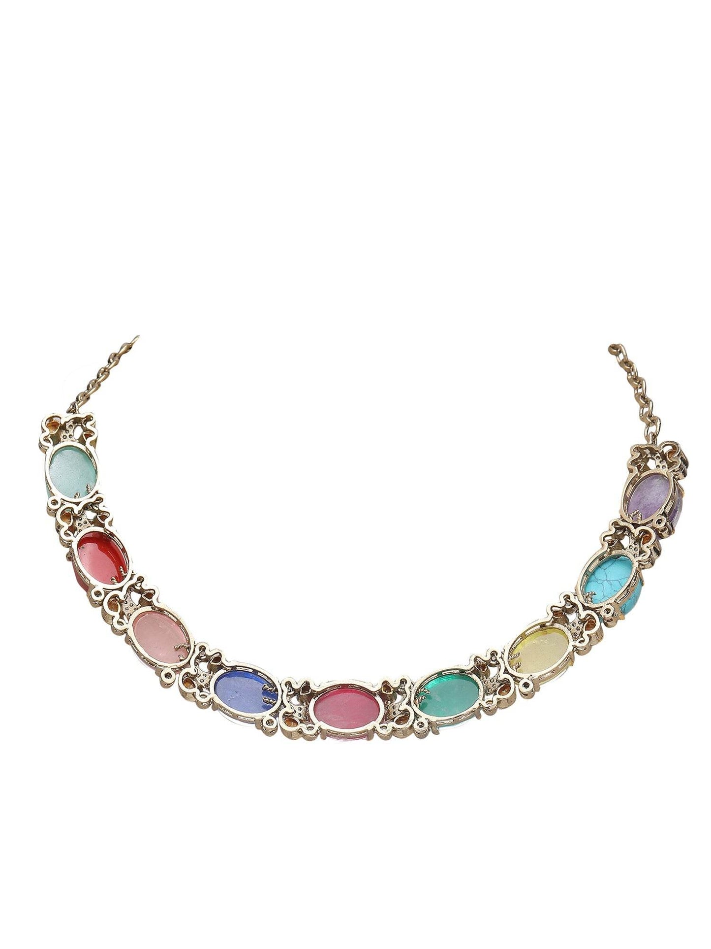 Elegant Multicolor Crystal Necklace Set for Fashion-Forward Women - Auraa Trends