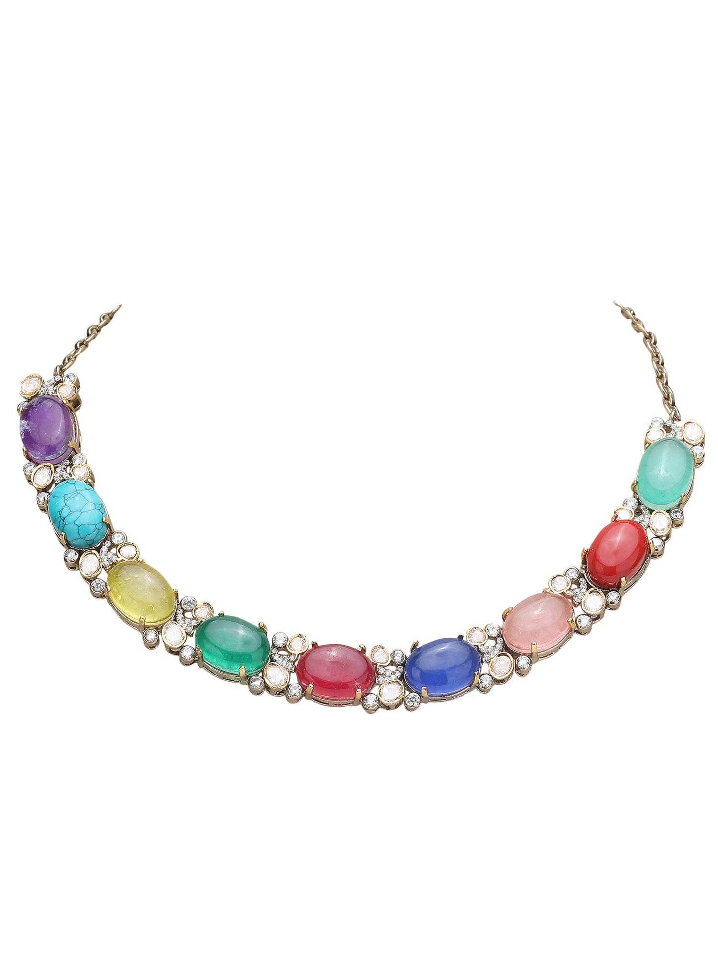 Elegant Multicolor Crystal Necklace Set for Fashion-Forward Women - Auraa Trends