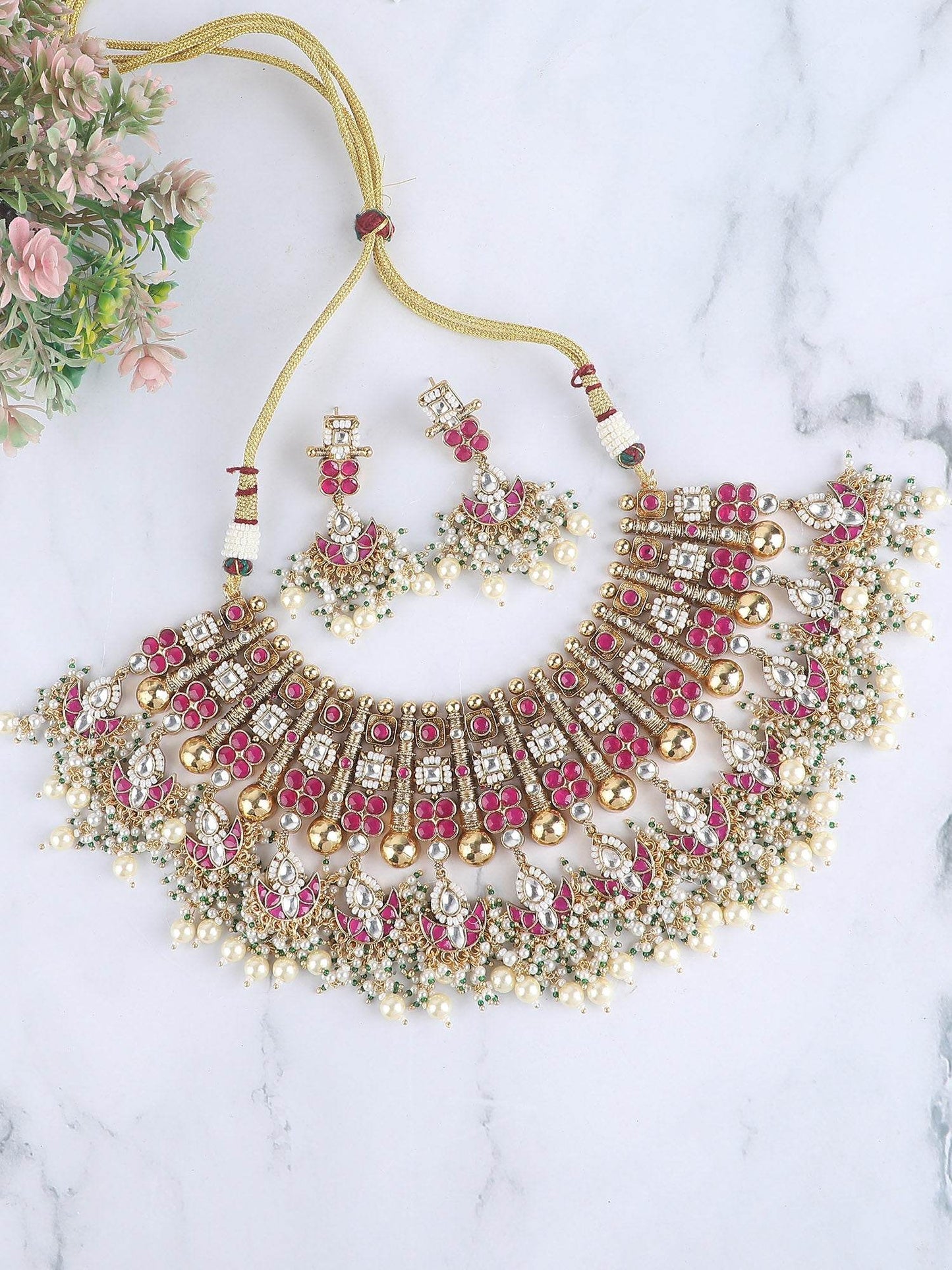 Elegant Multicolor Crystal Necklace Set for Women - Auraa Trends