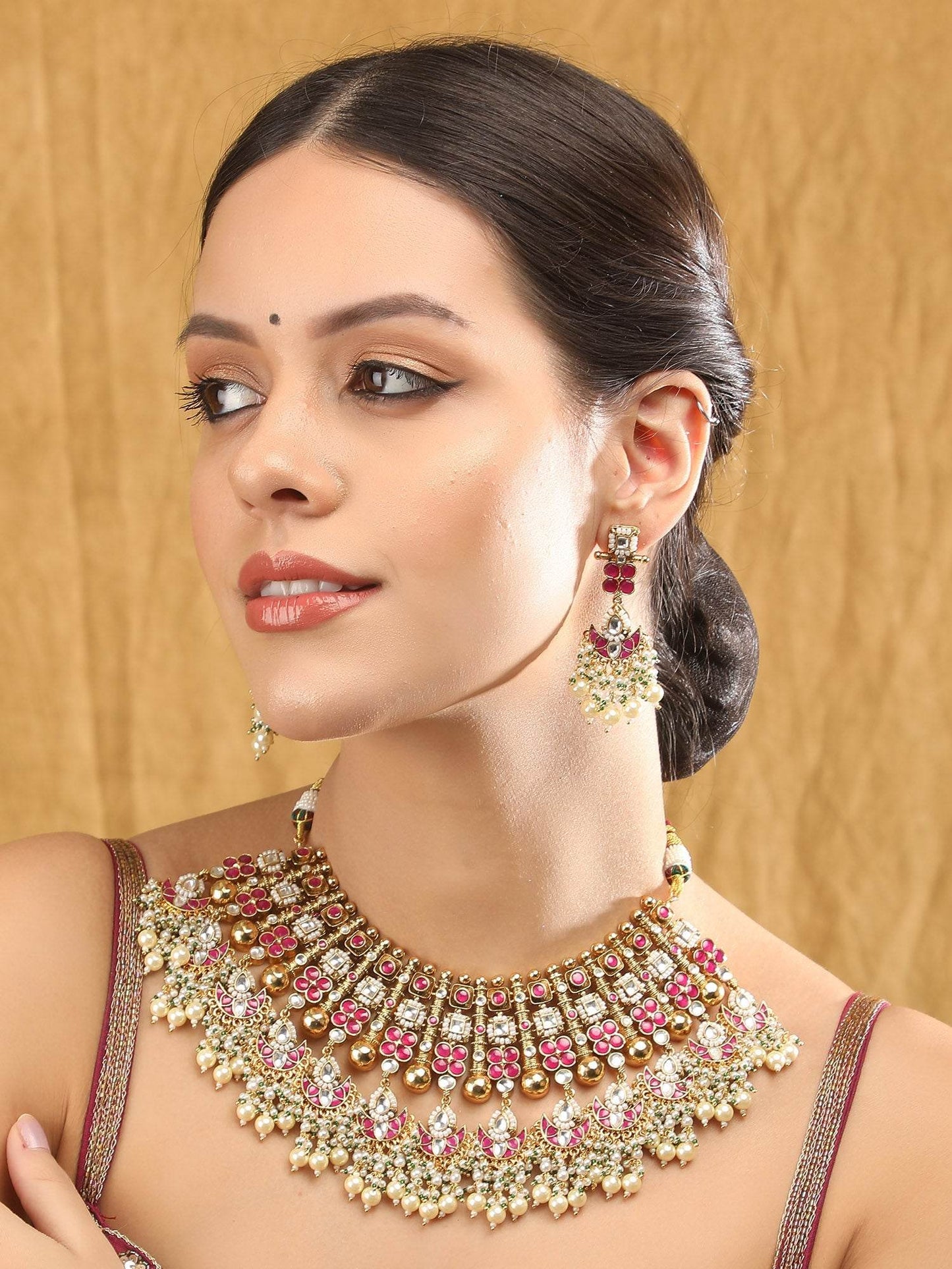 Elegant Multicolor Crystal Necklace Set for Women - Auraa Trends