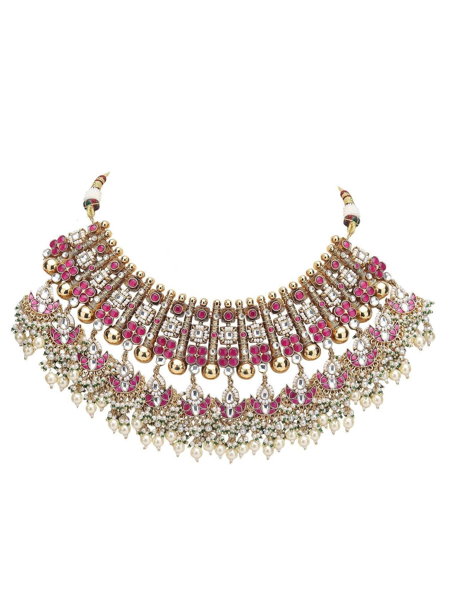 Elegant Multicolor Crystal Necklace Set for Women - Auraa Trends