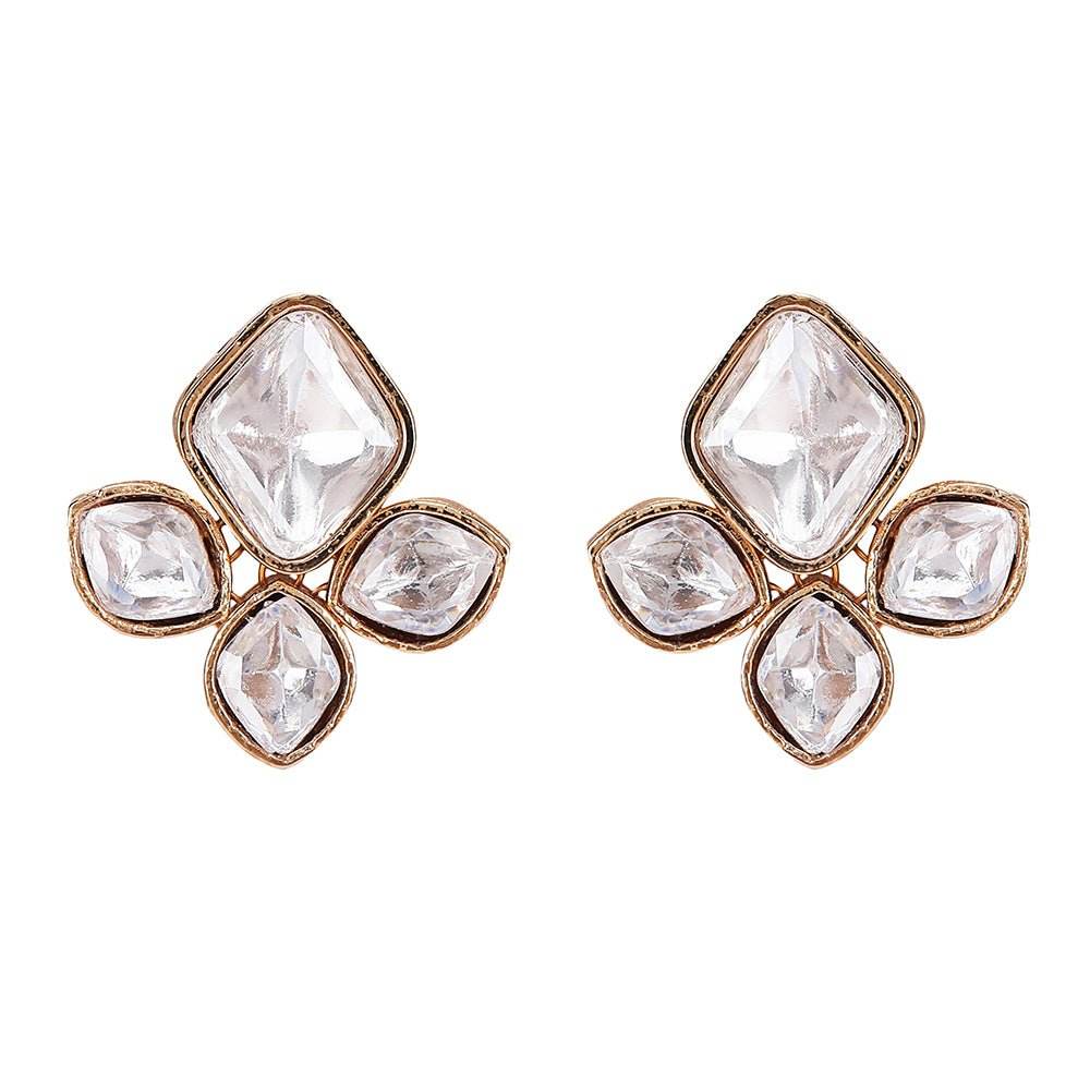 Elegant Pearl Choker Set with Diamond-Studded Accents - Auraa Trends