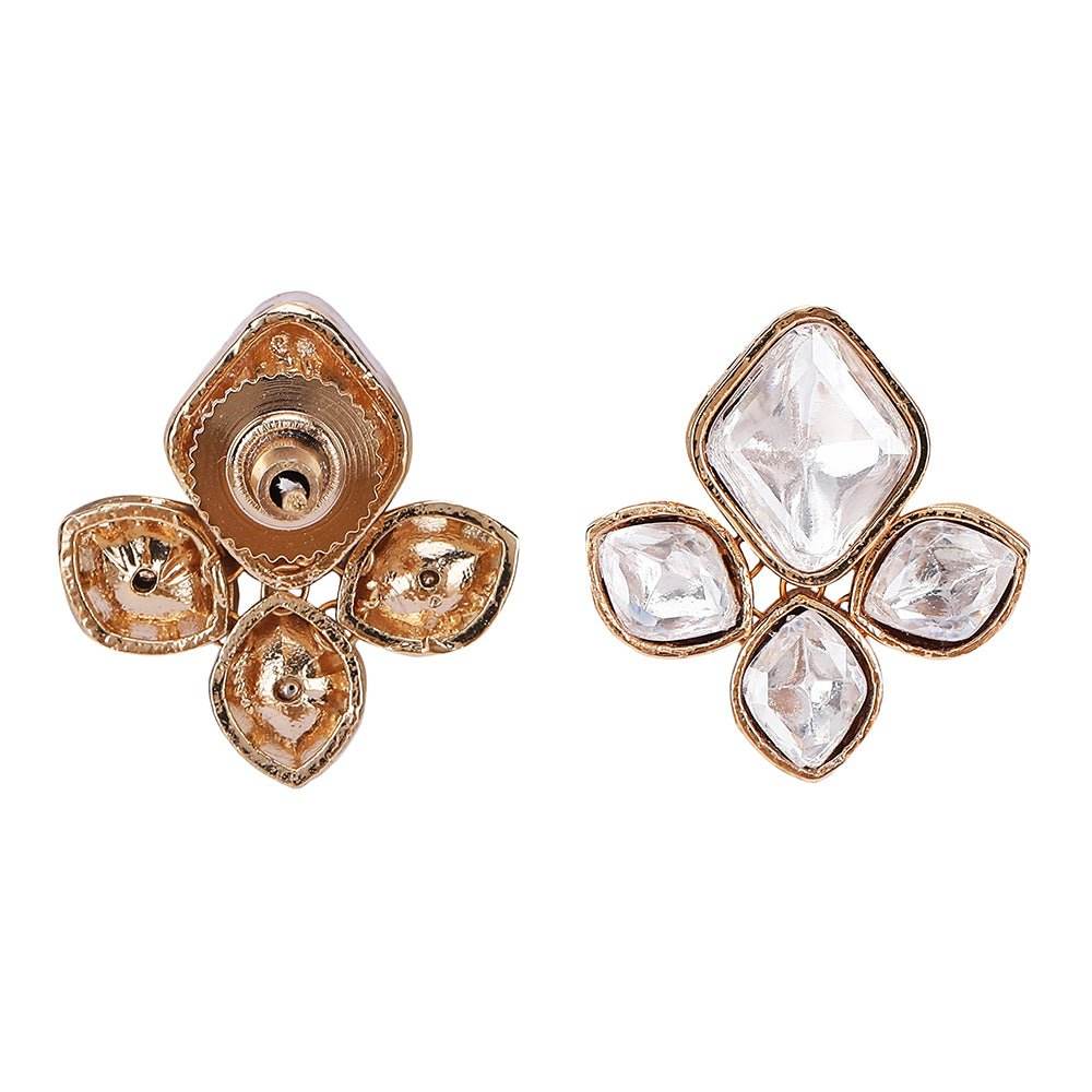 Elegant Pearl Choker Set with Diamond-Studded Accents - Auraa Trends