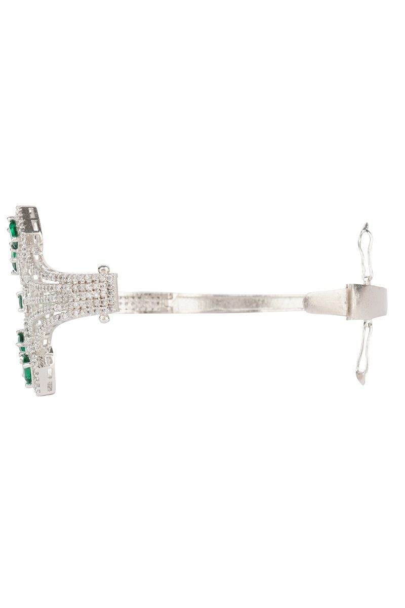 Elegant Rhodium Finish Diamond Bracelet with Moissanite Stones - Auraa Trends