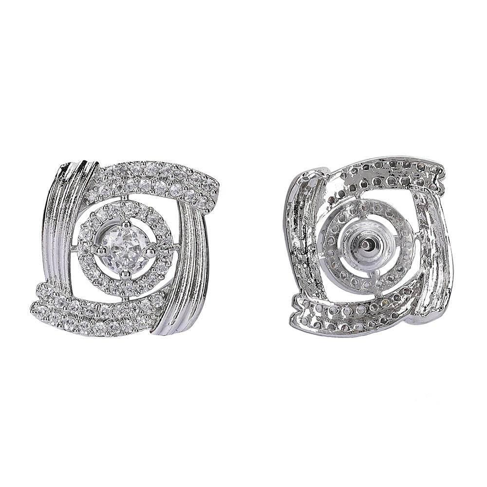 Elegant Rose-Inspired Diamond Stud Earrings - Auraa Trends