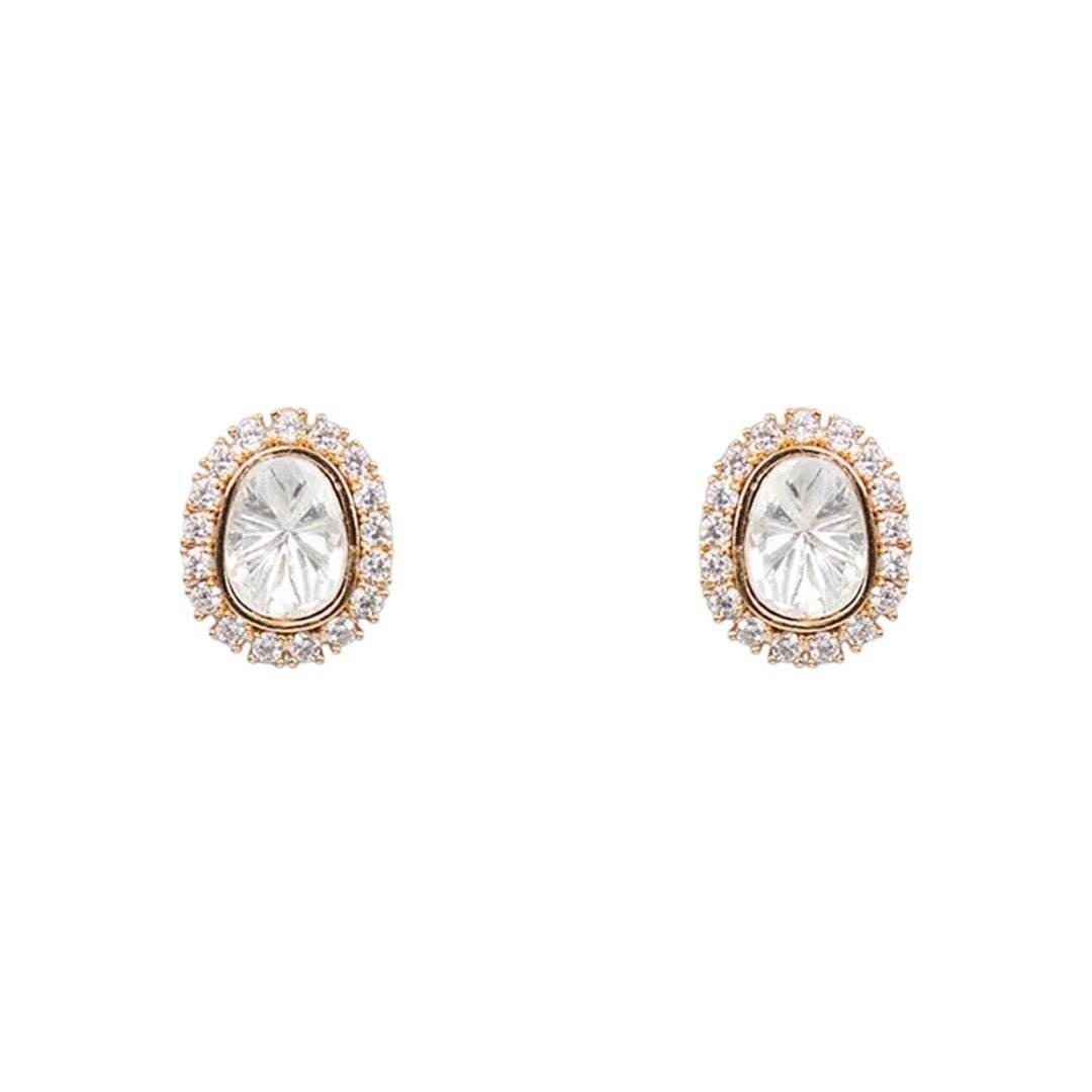 Elegant Round Crystal Stud Earrings for Women – Classic Daily Party Wear - Auraa Trends