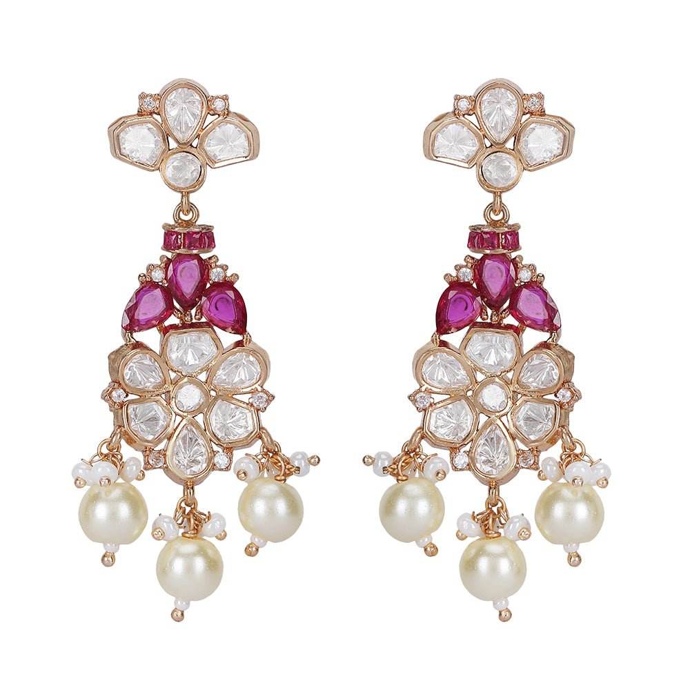 Elegant Ruby Kundan Bridal Choker Necklace Set with Maangtikka - Auraa Trends