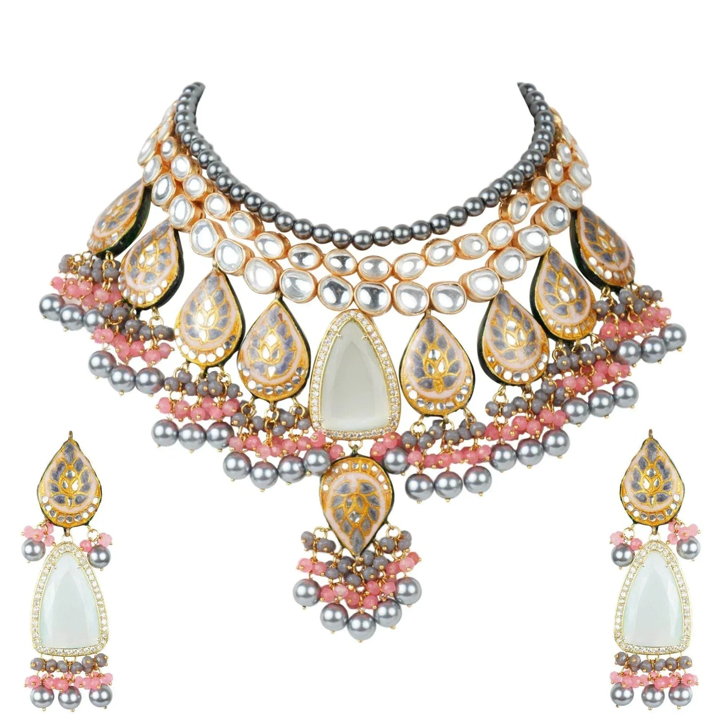 Enchanting Kundan Necklace Set - Auraa Trends