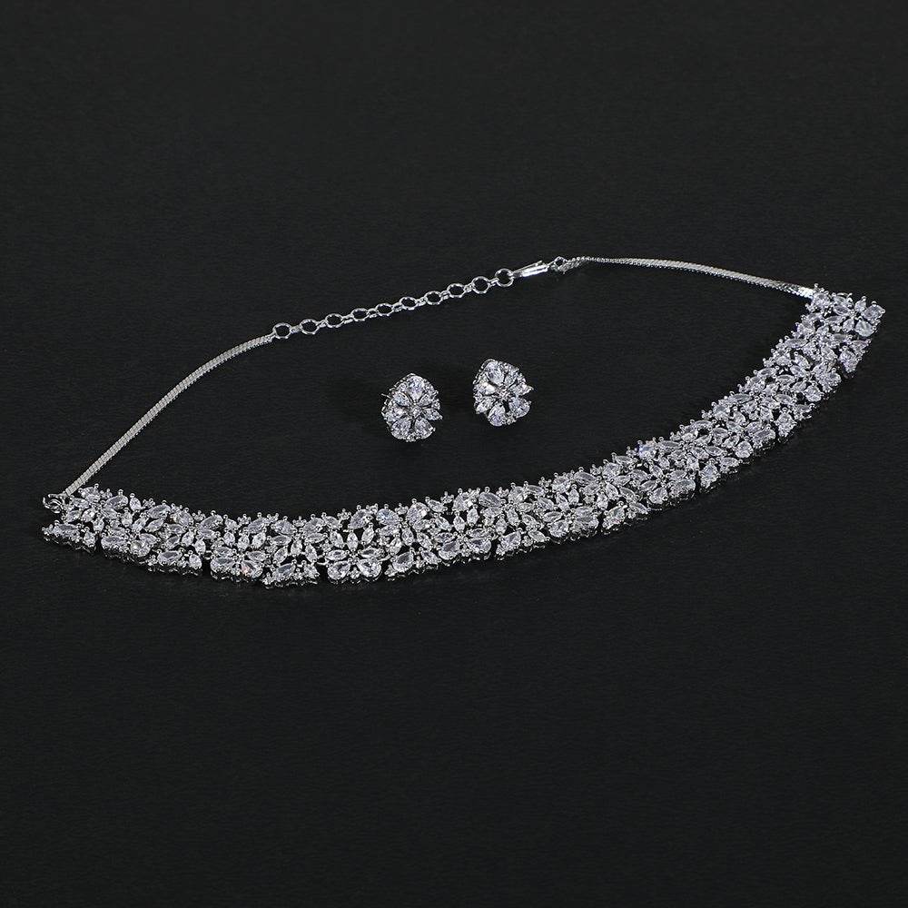 Exquisite Choker Necklace Set with Matching Earrings - Auraa Trends