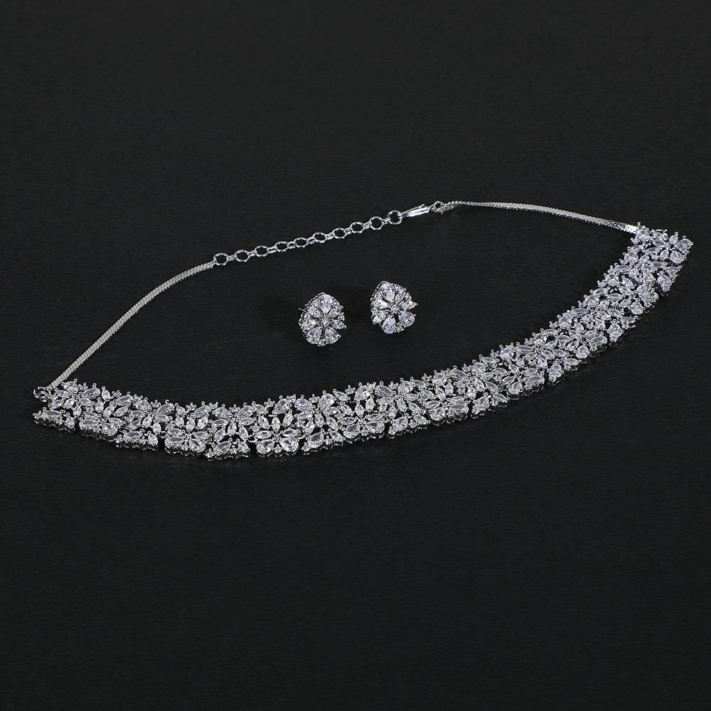 Exquisite Choker Necklace Set with Matching Earrings - Auraa Trends