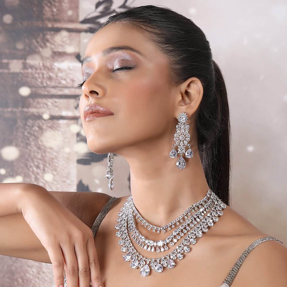Exquisite Diamond Bridal Jewelry Set - Auraa Trends