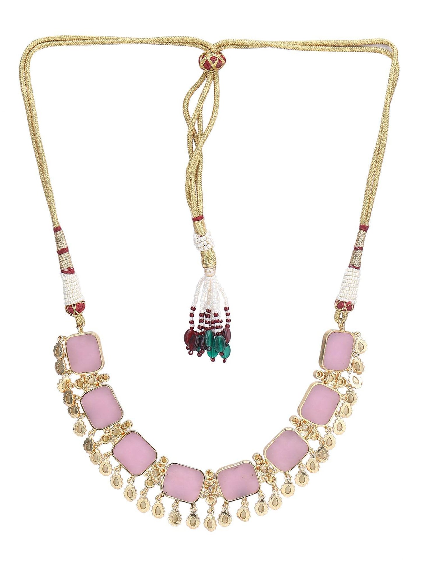 Exquisite Gold-Plated Kundan-Polki Choker Necklace Set - Auraa Trends